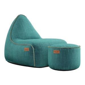 SACKit Cobana Lounge Chair og Pouf - Petroleum Melange