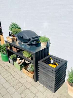 Gasflaskeskjuler | Sortbejdset | Uden Låg