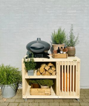 Luksus Grillbord med Gasflaskeskjuler | Nye Traller | 52.5 cm / Uden Topplade / 215 cm