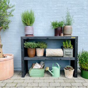Plantebord af Traller | Sortbejdset | 100 cm / 49 cm / Uden Topplade