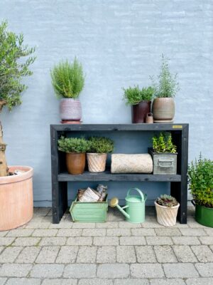 Plantebord af Traller | Sortbejdset | 160 cm / 49 cm / Uden Topplade