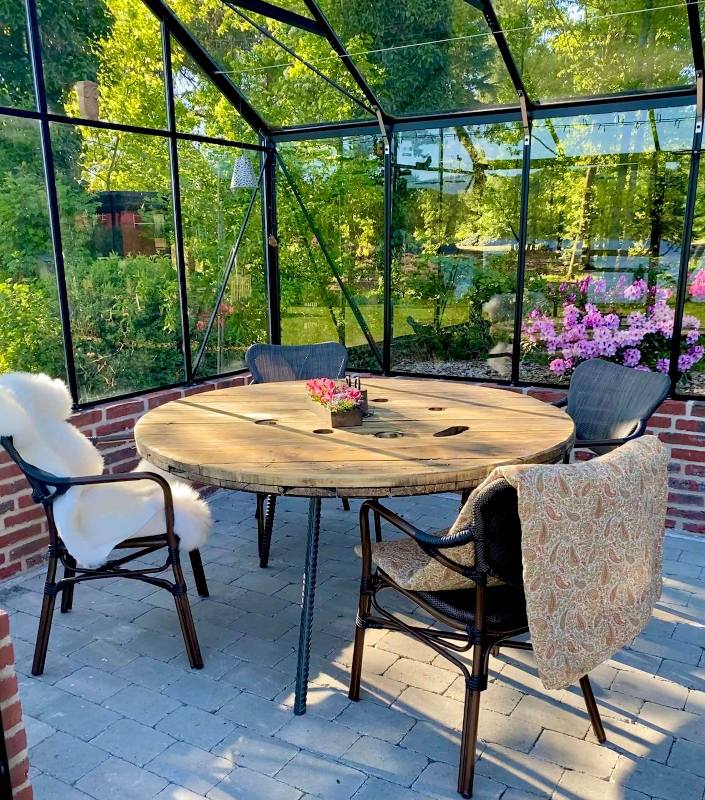 Havebord af Kabeltromle | Armeringsjernben | Ø110 / Udendørs Olie